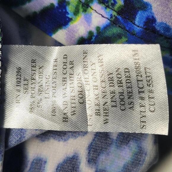 Connected Apparel Women's Blue Floral Animal Print Dress Size 12 - Picture 8 of 9